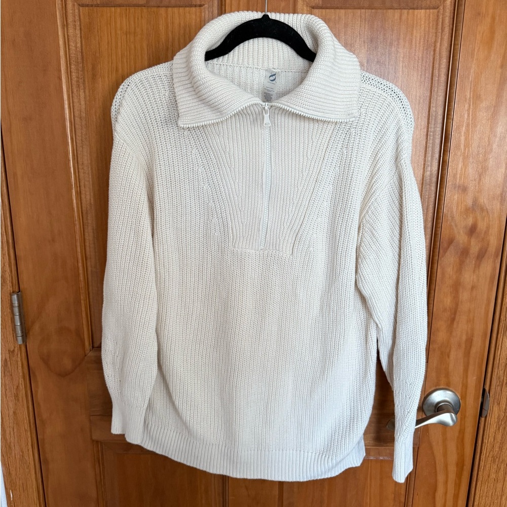 Men’s Cozy Cream Zip-Up Sweater
